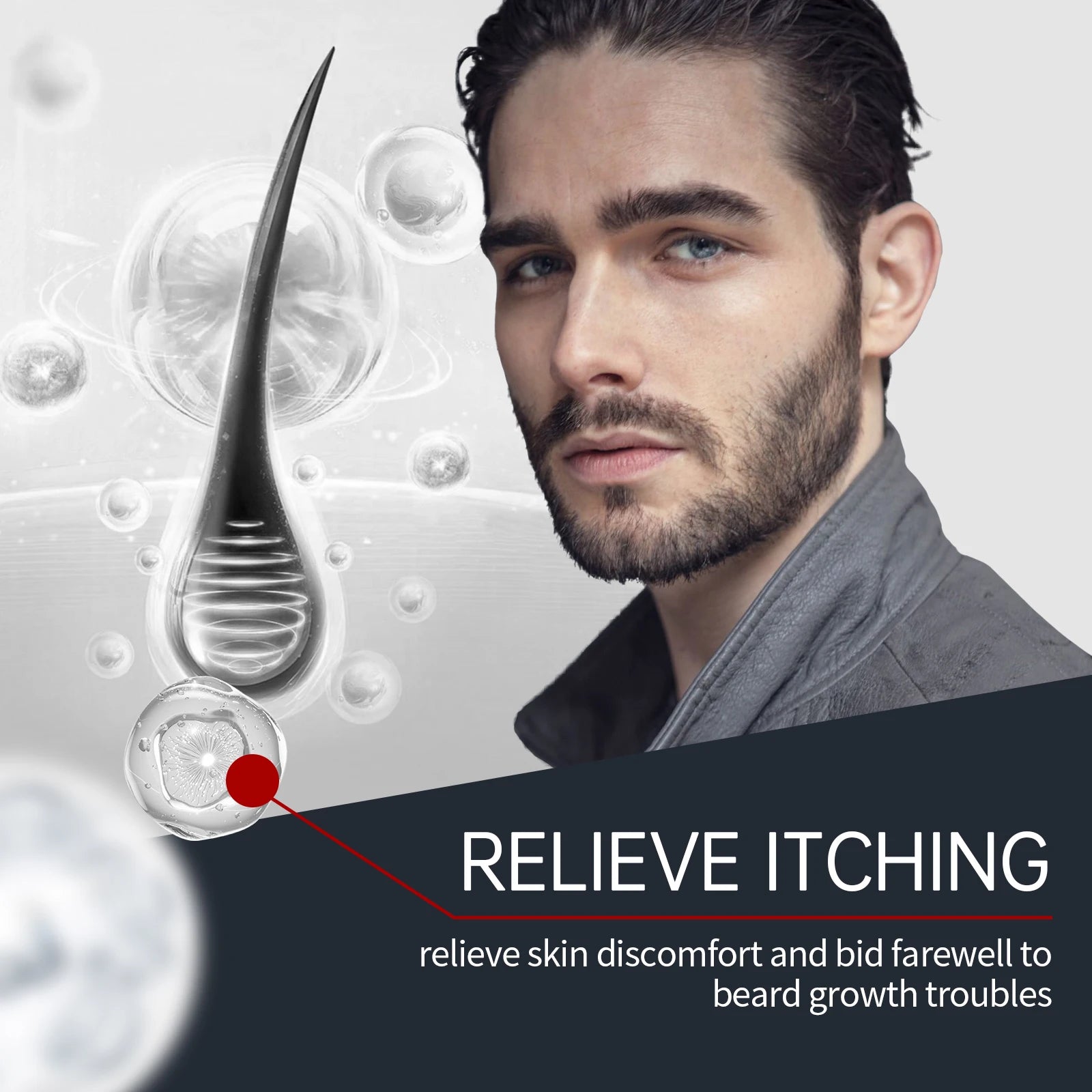 East Moon Men Beard Care Set for Cleaning Strengthen Nourishing Beard Promote Beard Growth Moisturizing Men Whisker Care Set