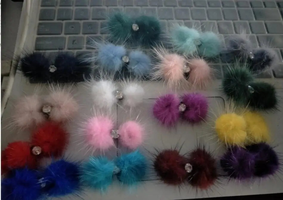 Dogs Grooming  mink fur ball hair card Cute Pet  Hairpin Hair Bows For Dogs Accessories 20pcs/lot