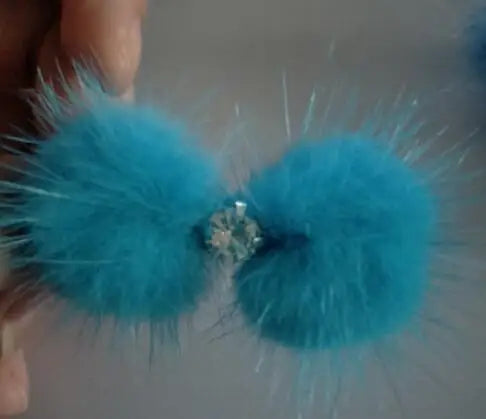 Dogs Grooming  mink fur ball hair card Cute Pet  Hairpin Hair Bows For Dogs Accessories 20pcs/lot