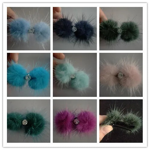Dogs Grooming  mink fur ball hair card Cute Pet  Hairpin Hair Bows For Dogs Accessories 20pcs/lot