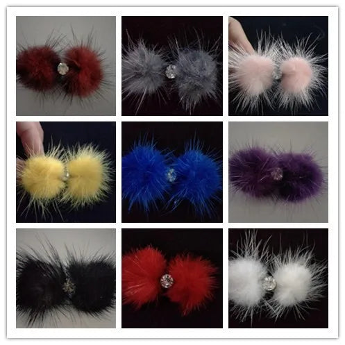 Dogs Grooming  mink fur ball hair card Cute Pet  Hairpin Hair Bows For Dogs Accessories 20pcs/lot