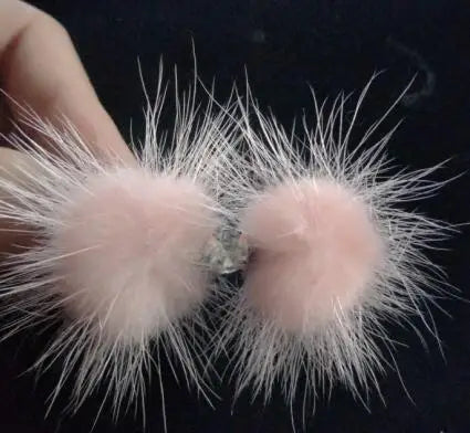 Dogs Grooming  mink fur ball hair card Cute Pet  Hairpin Hair Bows For Dogs Accessories 20pcs/lot