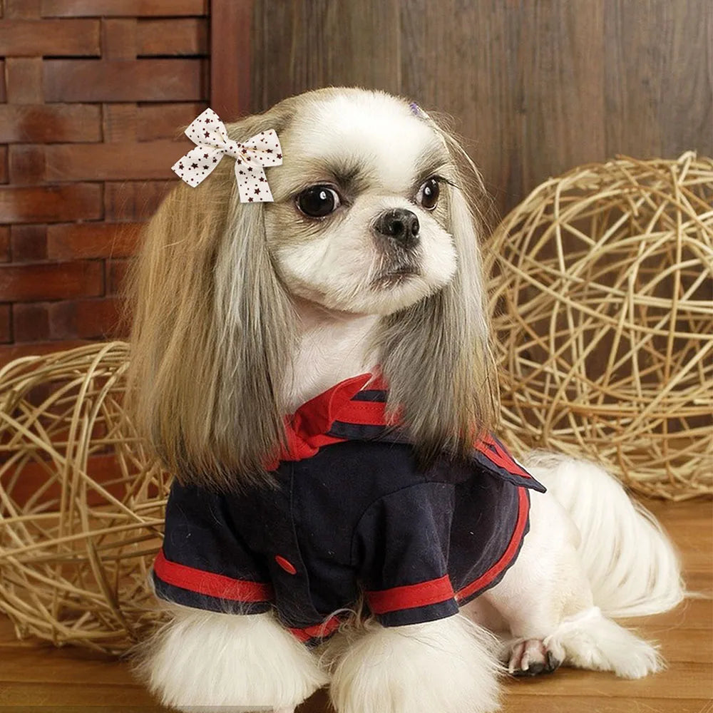 2PCS Cute Dog Hair Clips Multi-Style Dog Bows With Metal Clips Long-Hair Pet Hairpins For Large Dogs Pet Groomming Accessories