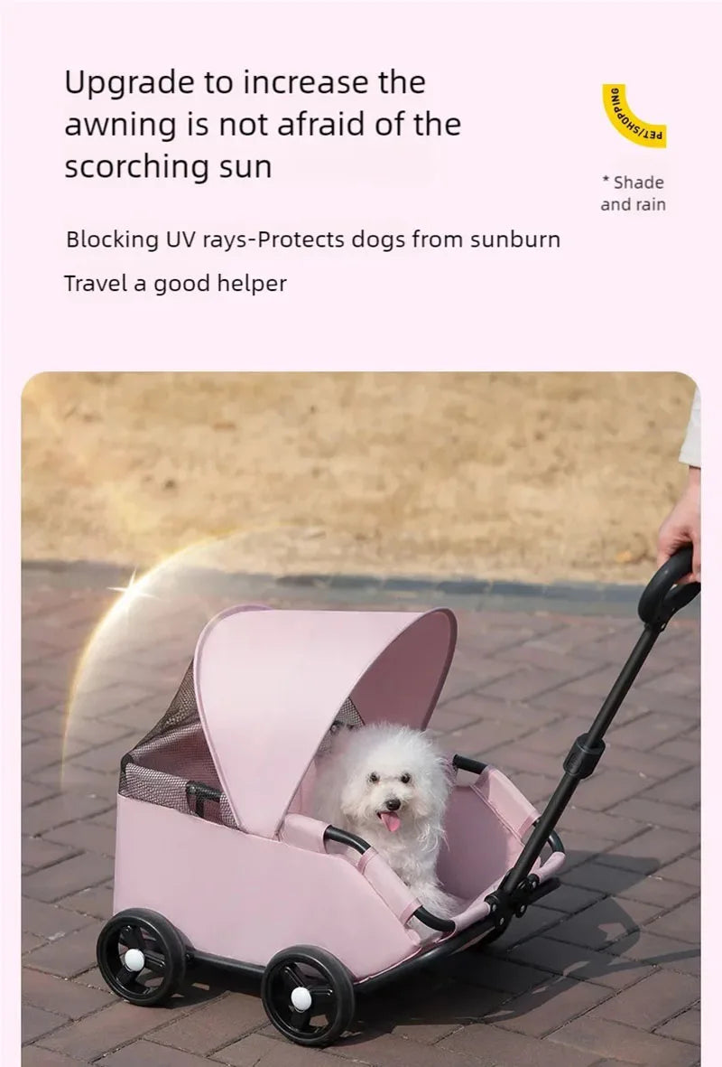 Pet Cart Dog Cat Cart Outdoor Small Pet Cart Lightweight Foldable Outdoor