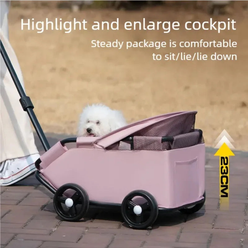 Pet Cart Dog Cat Cart Outdoor Small Pet Cart Lightweight Foldable Outdoor