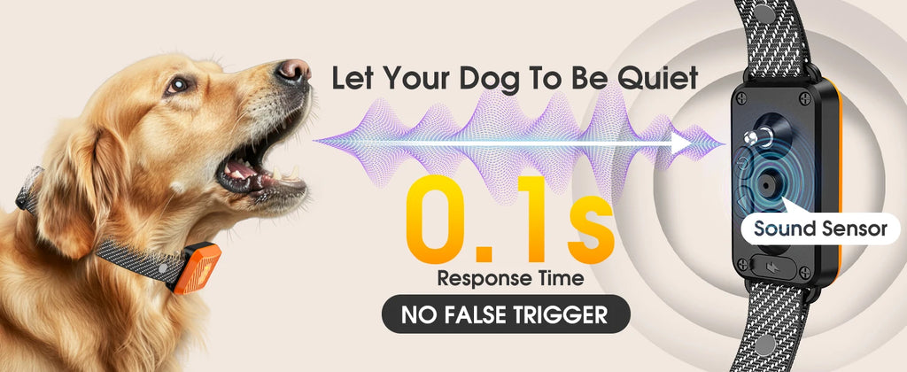 Dog Bark Collar for Large Medium Small Dogs, Smart Barking Collar, Rechargeable with 7-Level Sensitivity, 3 Beep & Vibration