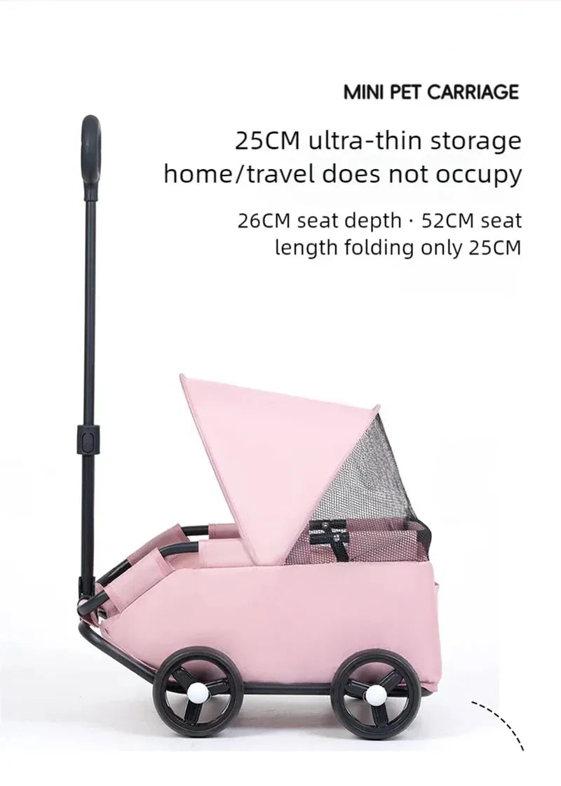 Pet Cart Dog Cat Cart Outdoor Small Pet Cart Lightweight Foldable Outdoor