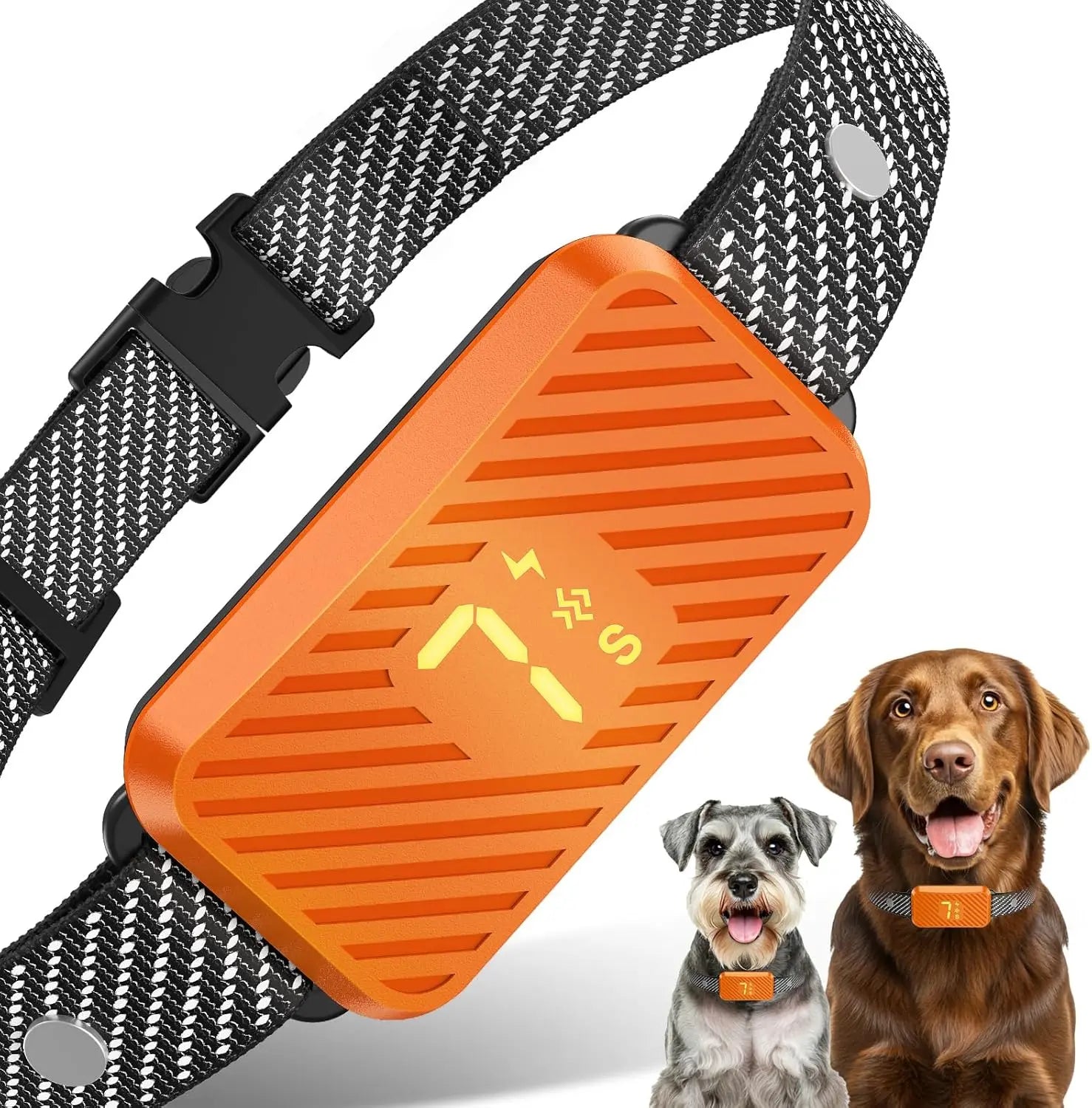 Dog Bark Collar for Large Medium Small Dogs, Smart Barking Collar, Rechargeable with 7-Level Sensitivity, 3 Beep & Vibration
