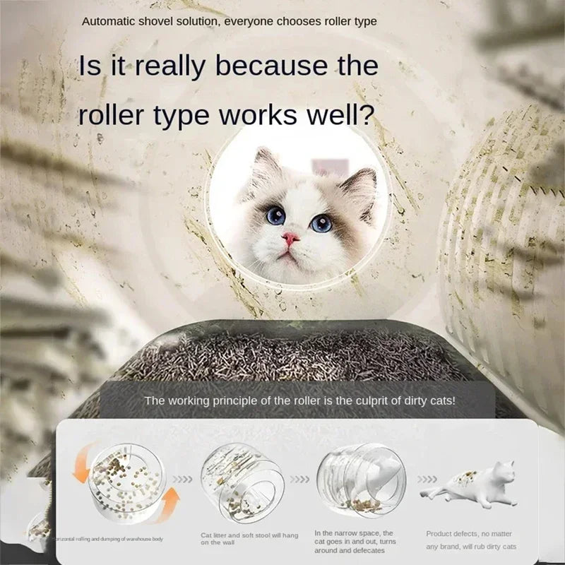 7L APP Control Automatic Cat Litter Box Self-cleaning Litter Box Pet Litter Box Cat Toilet for Cat Products Safety Protection