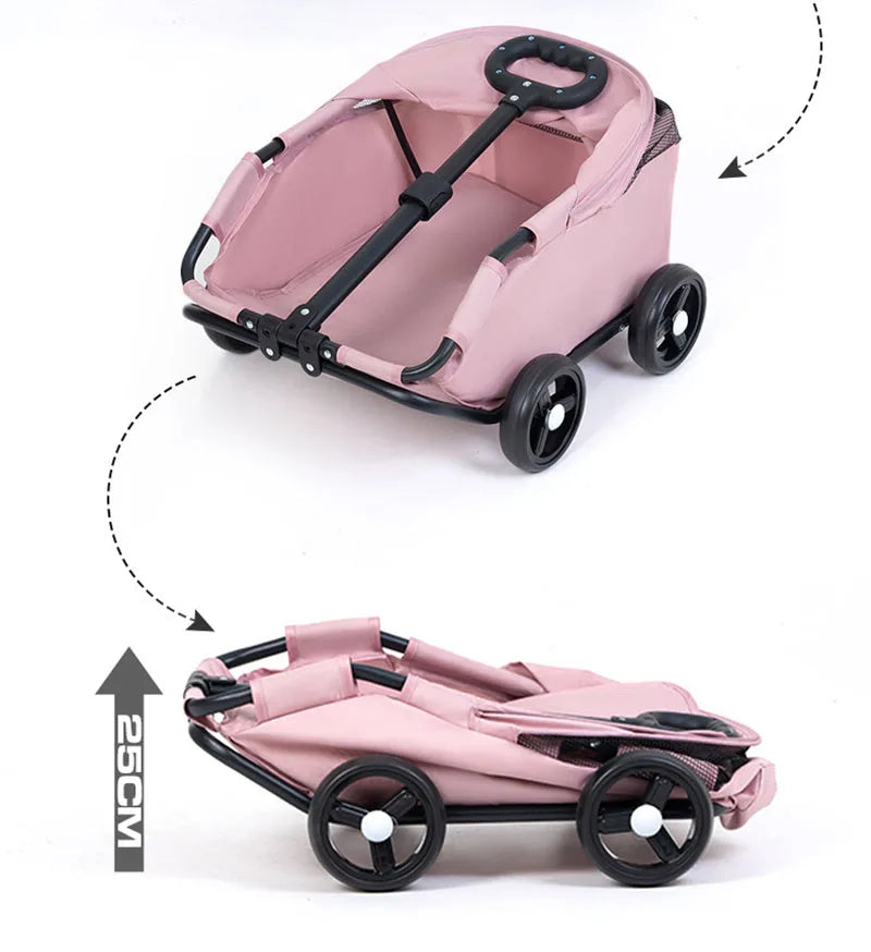 Pet Cart Dog Cat Cart Outdoor Small Pet Cart Lightweight Foldable Outdoor