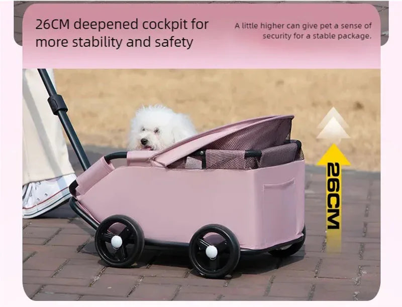 Pet Cart Dog Cat Cart Outdoor Small Pet Cart Lightweight Foldable Outdoor