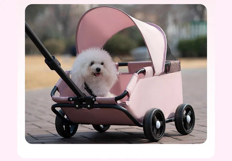 Pet Cart Dog Cat Cart Outdoor Small Pet Cart Lightweight Foldable Outdoor