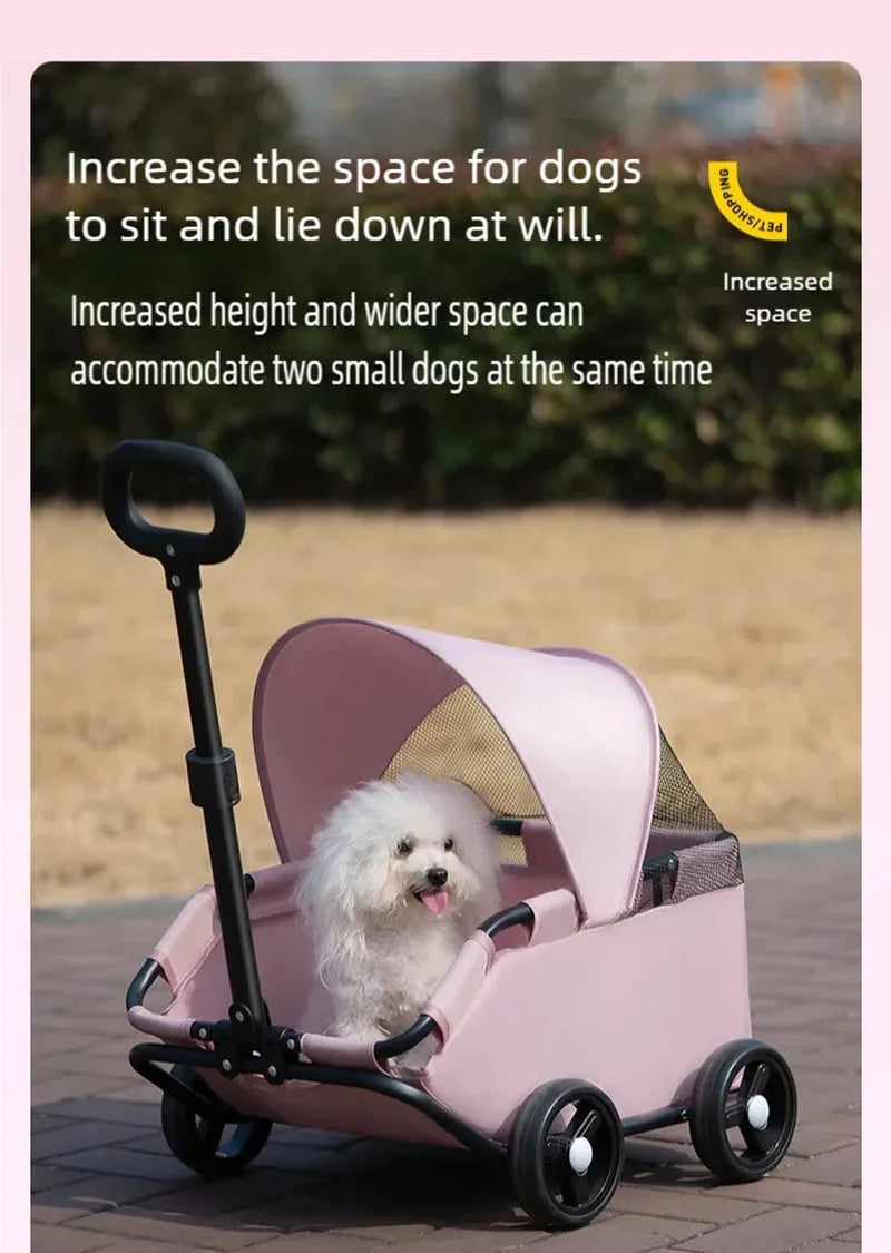 Pet Cart Dog Cat Cart Outdoor Small Pet Cart Lightweight Foldable Outdoor
