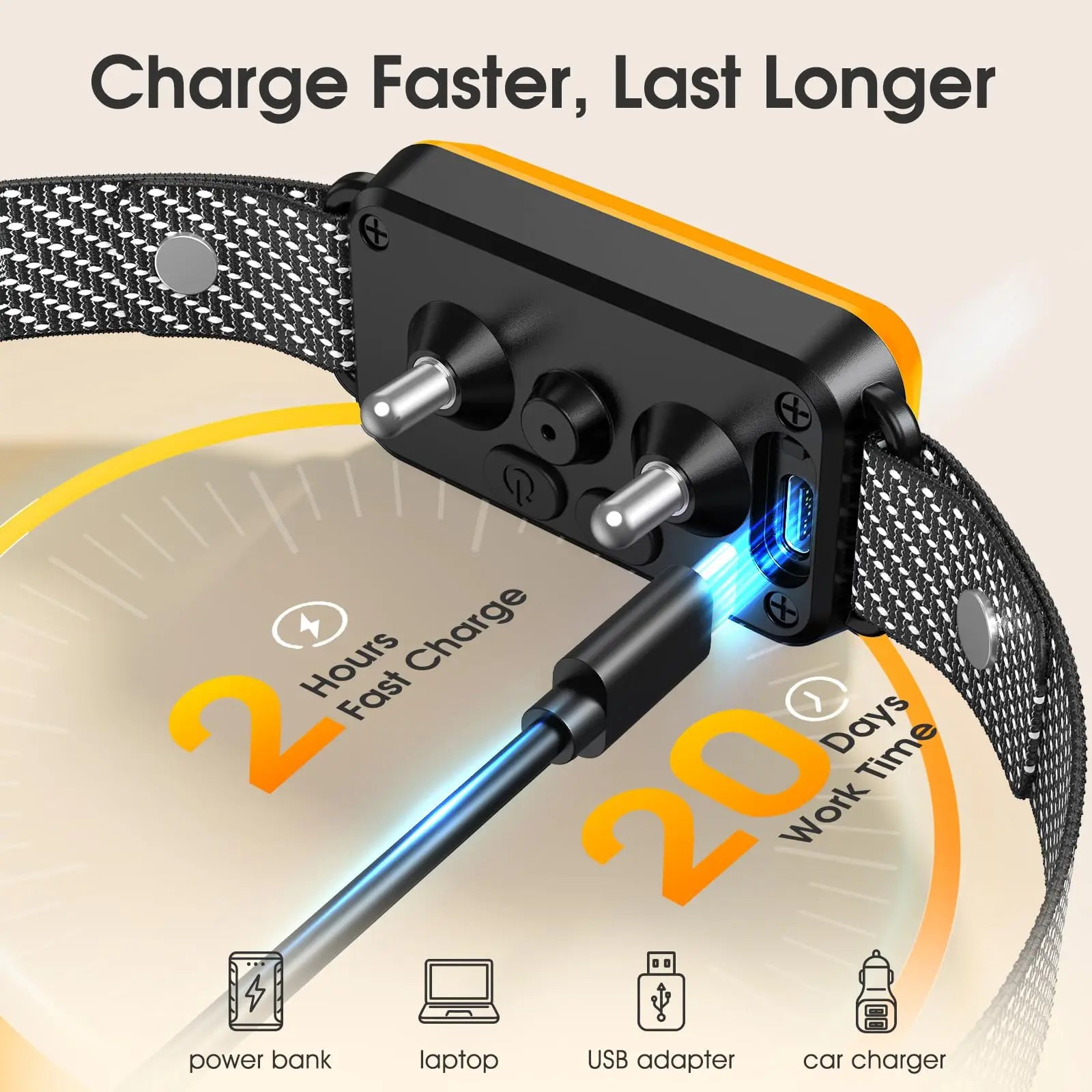 Dog Bark Collar for Large Medium Small Dogs, Smart Barking Collar, Rechargeable with 7-Level Sensitivity, 3 Beep & Vibration