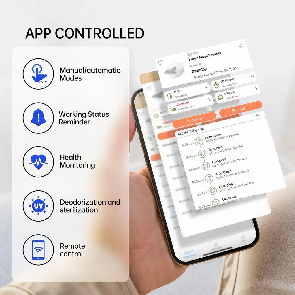 7L APP Control Automatic Cat Litter Box Self-cleaning Litter Box Pet Litter Box Cat Toilet for Cat Products Safety Protection