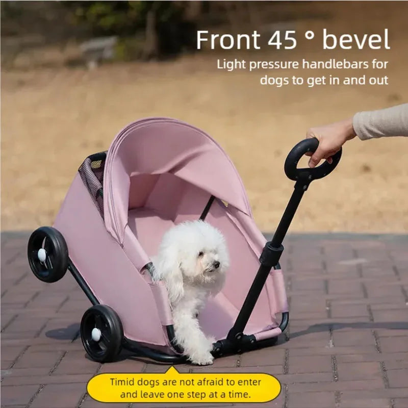 Pet Cart Dog Cat Cart Outdoor Small Pet Cart Lightweight Foldable Outdoor