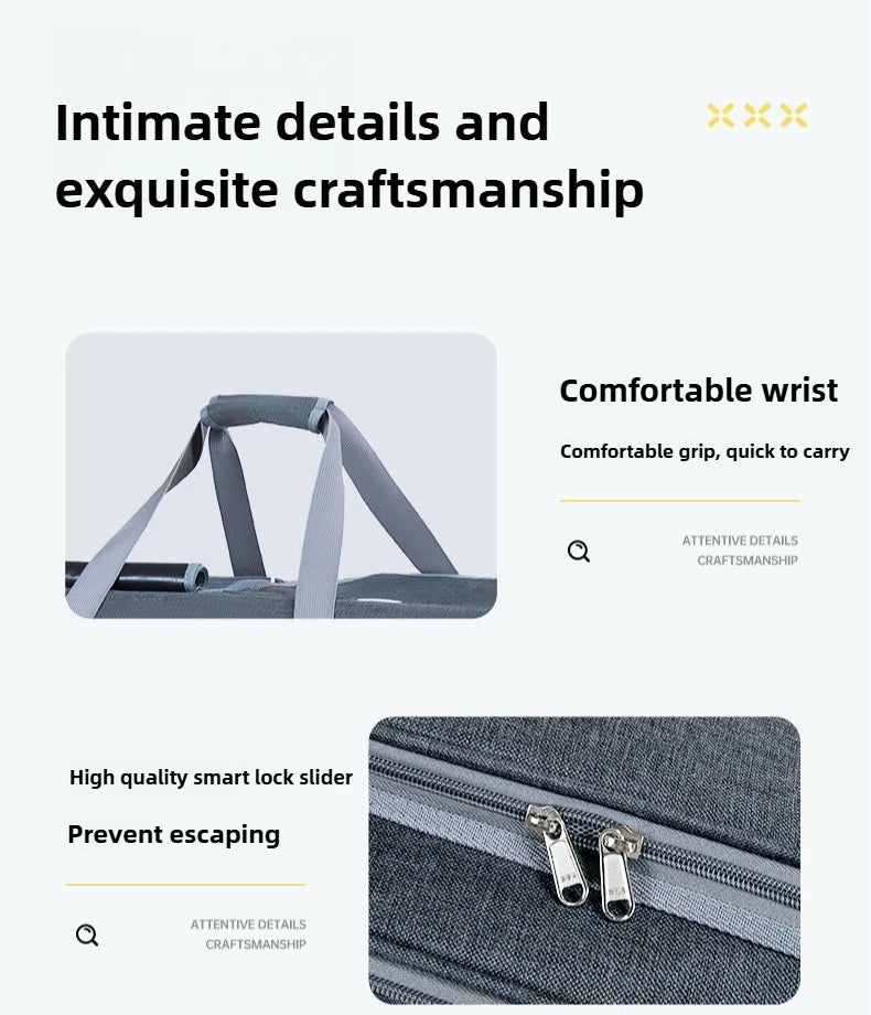 30kg Heavy-Duty Foldable Pet Carrier for Dogs/Cats - All-Terrain Trolley with Removable Wheels, Breathable XXL Travel Stroller