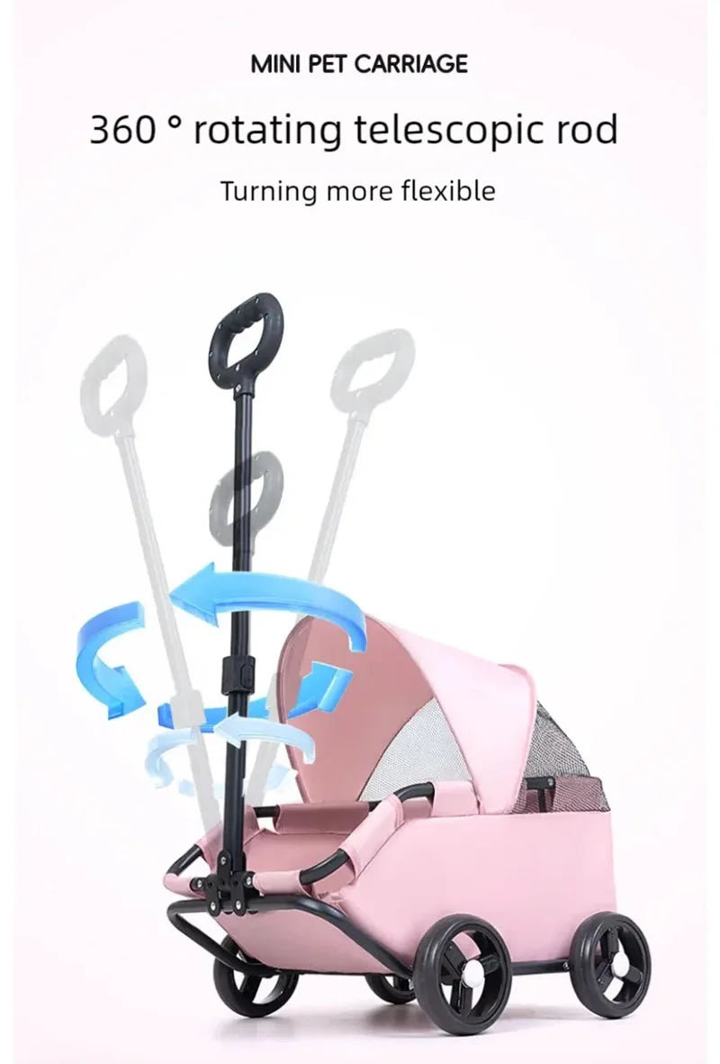 Pet Cart Dog Cat Cart Outdoor Small Pet Cart Lightweight Foldable Outdoor