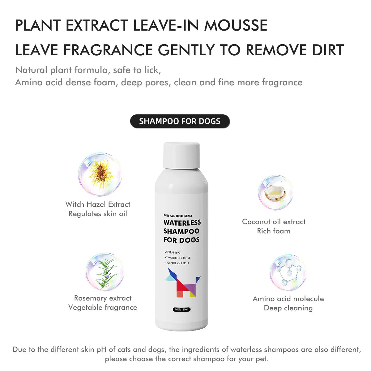 Dog Uses Mousse Pet Cleaning and Care Agent To Remove Floating Hair Stains Clean Sterilization Without Rinsing Shampoo Deodorant