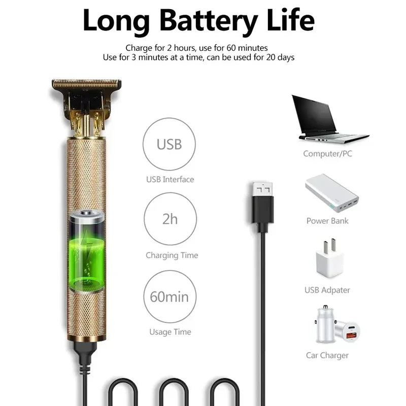 T9 Electric Hair Clipper for Men Professional Rechargeable Hair Cutting Machine Barber Shaver Haircut Remover Trimmer