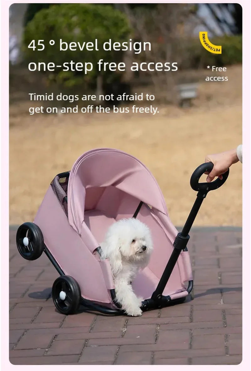 Pet Cart Dog Cat Cart Outdoor Small Pet Cart Lightweight Foldable Outdoor