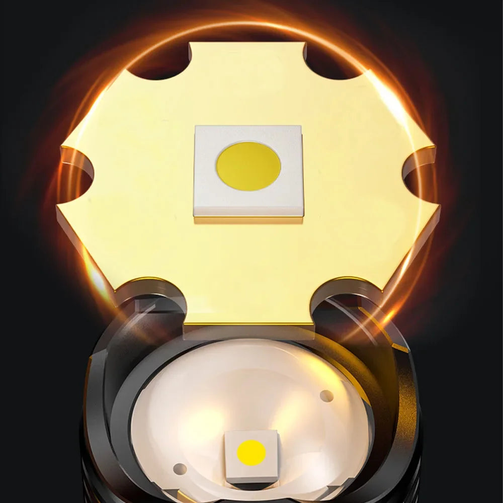 USB Rechargeable High Power LED Flashlight Super Bright Torch, Portable Hand Light for Camping, Hiking  Emergency Survival