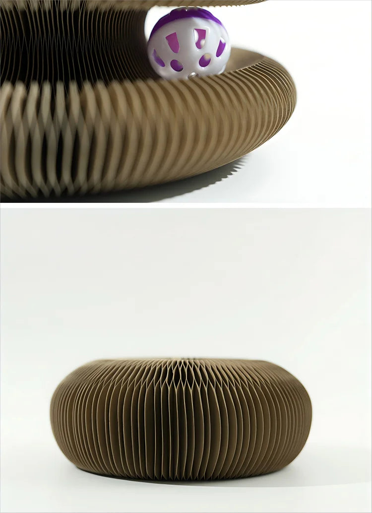 Kitten Curl Toy Foldable Magic Organ Cat Scratching Board Durable Recyclable Cardboard Cat Scratcher Cat Bed Interactive Scratch